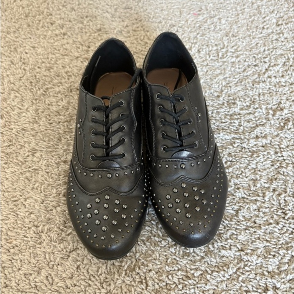 Call It Spring Black Studded Oxfords